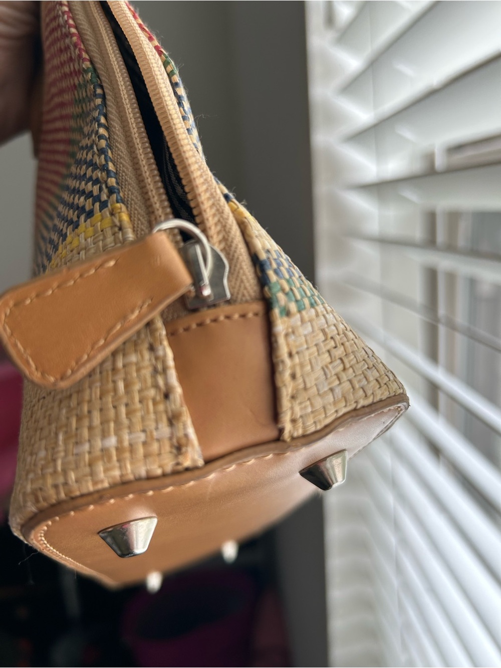 kate spade Multicolor Striped Straw Tote with Tan Handles - Picture 11 of 11